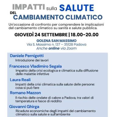 Aequilibria: Nell'ambito dei Dialoghi sul clima si svolgerà a Padova il 24 settembre il convegno 